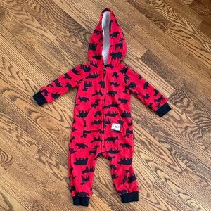 Carter's Red Hooded Animal Print Jumpsuit